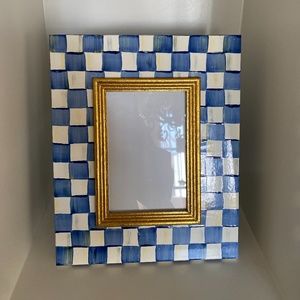 MacKenzie-Childs Royal Check Blue 4 x 6 Picture Frame (overall size 9in x 11in)